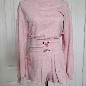 Flirtitude Terry Cotton Long Sleeved Top & Short Set Juniors Med
